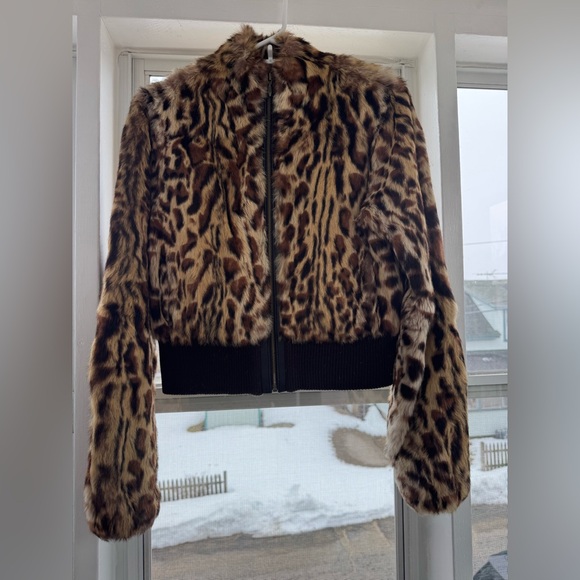 Vintage Guess Leopard Printed Rabbit Jacket - Picture 2 of 7